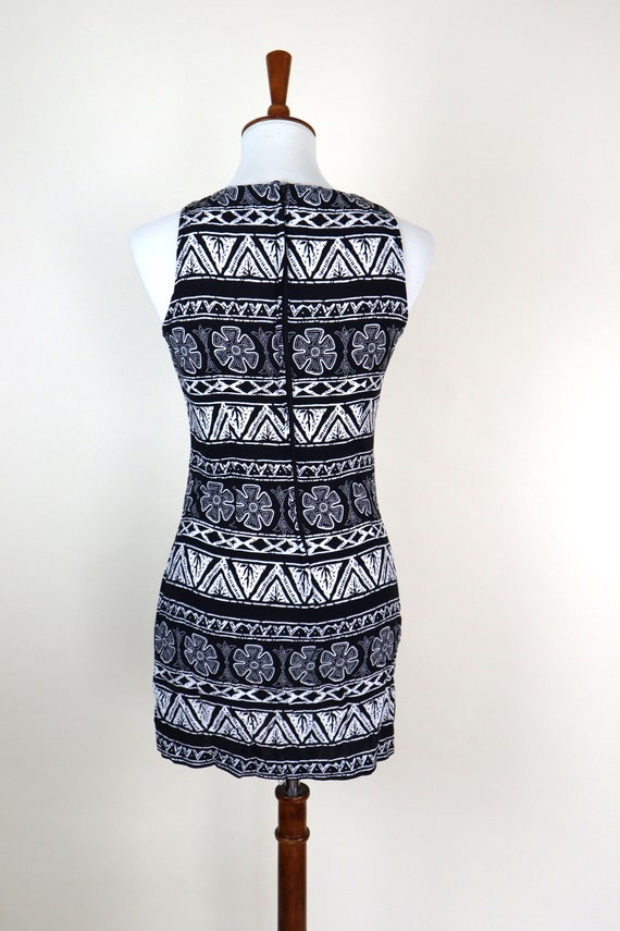 90's Geometric Mini Wiggle Dress / Tight Fitted B… - image 4