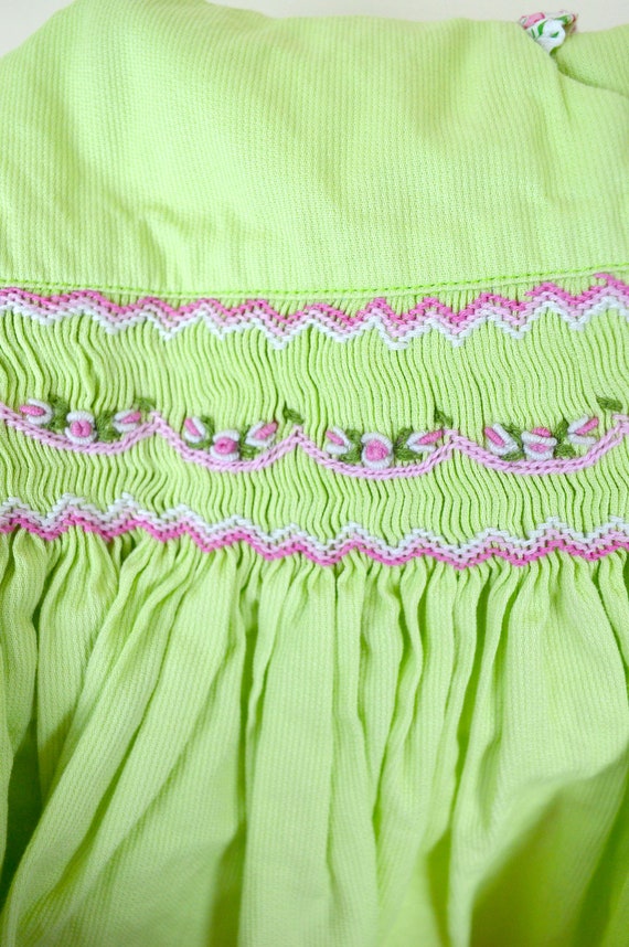 Vintage 60's Lime Green Baby Girl Summer Dress / … - image 9