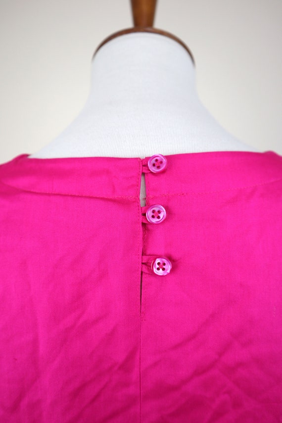 90's Fuchsia Pink Silk Dress Blouse / Secretary S… - image 6