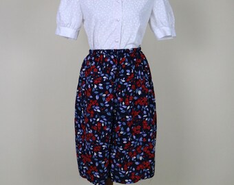 80's 90's Cottagecore Floral Culotte Breezy Long Shorts / Size Medium Large
