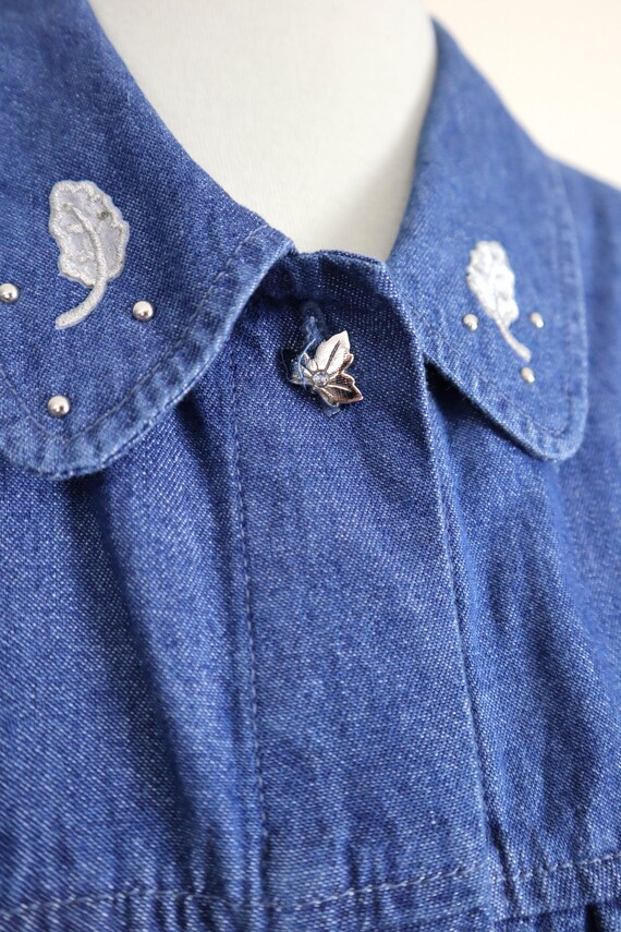 Bedazzled Fun Maple Leaf Patch Cottagecore Denim … - image 3