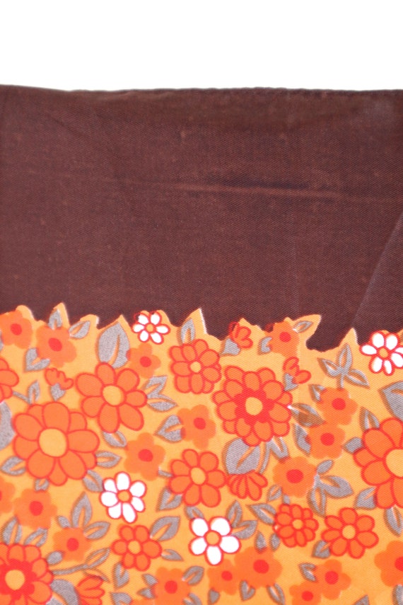 70's Brown and Orange Cottagecore Floral Fashion … - image 3
