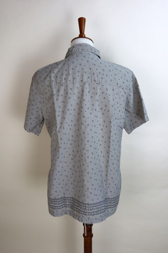 Y2K Vintage Brown Zip Up Shirt / Floral Print Cot… - image 5