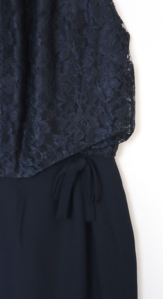 Vintage 50's Black Lace Cocktail Wiggle Dress / L… - image 2