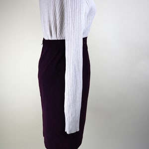 90's Dark Purple Fitted Wiggle Pencil Skirt / Dark Academia Fall Witchy Secretary Skirt / Women's Size Small to Medium / 28 Inch Waist image 7