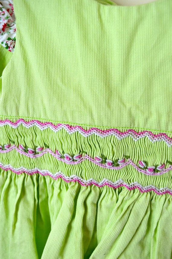 Vintage 60's Lime Green Baby Girl Summer Dress / … - image 4