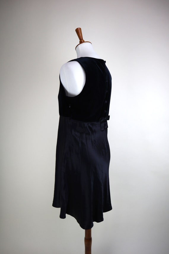 90's Black Velvet and Satin Prom Mini Dress / Emp… - image 6