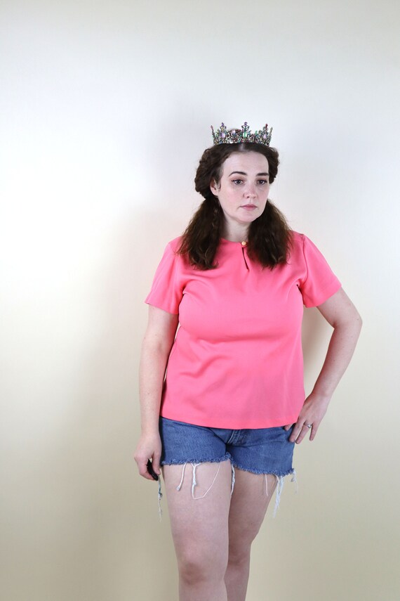 70's Vintage Pink Casual Candycore Bubblegum Top … - image 2