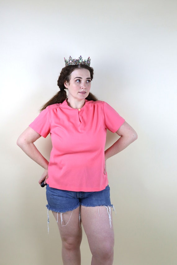 70's Vintage Pink Casual Candycore Bubblegum Top … - image 3