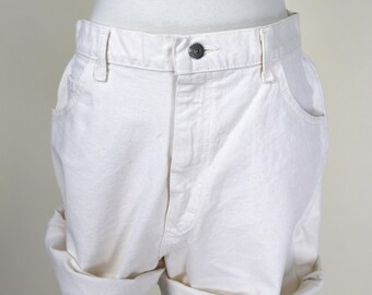 90's Vintage Lee Ivory Creme Jeans Shorts / Größe L