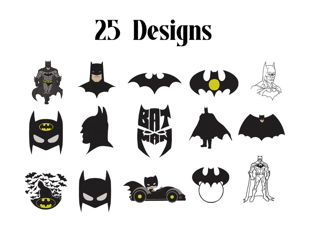 Batman Embroidery Design Bundle, Superhero Embroidery Collection, Bat ...