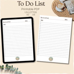 To Do List Printable PDF Daily Task Planner Notepad Stay Organized & Boost Productivity Printable PDF US Letter, A4  A5 Instant Download