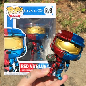 Personalisierte Figur Red Vs Blue mit Andy Halo Pop Figur RvB Master Chief Halo