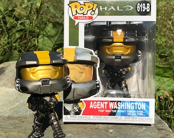 Custom Red Vs Blue Agent Washington Halo Pop Figure RvB Master Chief Halo