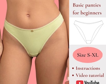Underwear Pattern (S–XL) Instant Download | Simple Digital PDF | Pattern for Women's Hipster Panties