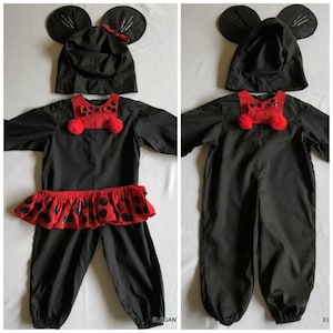 Halloween MOUSE 6-12 mos Twin Boy Girl Baby Costume One-Piece Black Matching SET