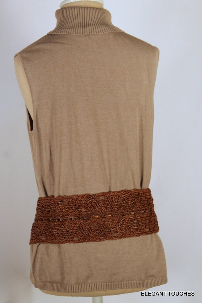 Vintage Susan Riedweg Braided Leather Wide Belt Small Medium  display picture 1