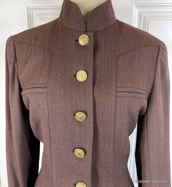 Vintage Emanuel Ungaro Wool Jacket Skirt Suit M W… - image 3