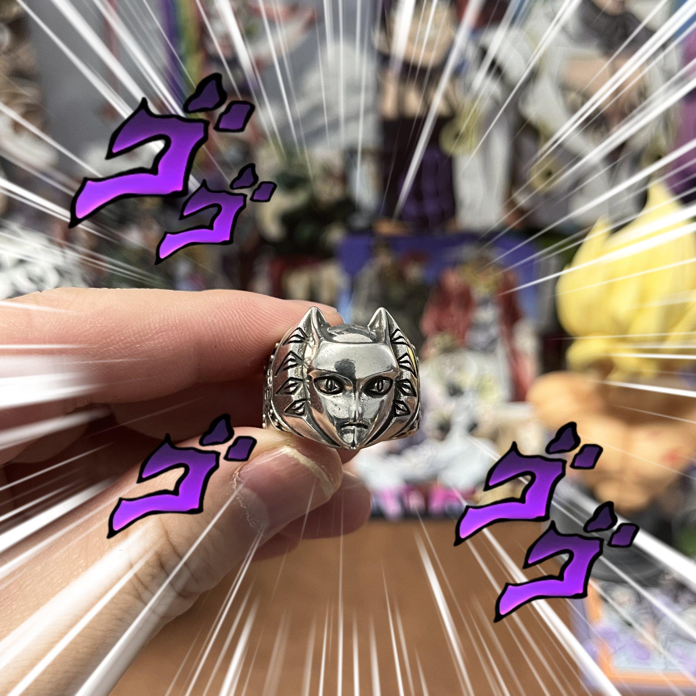 Bague Cosplay JoJo – Diamant Is Unbreakable – Kujo Jotaro – Alliage – Ouvert Réglable