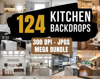 124 Modern Kitchen Interiors JPGs | Architecture Design Inspiration (Digital Download)