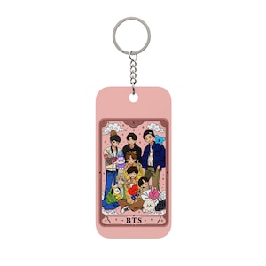Portachiavi del gruppo K-Pop BTS in stile cartone animato