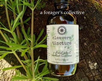 cleavers tincture , bedstraw extract , wildcrafted herbal , artisan handmade , fresh plant extracts