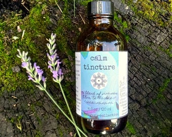 calm tincture , herbal extract , blue lotus , damiana , relaxation