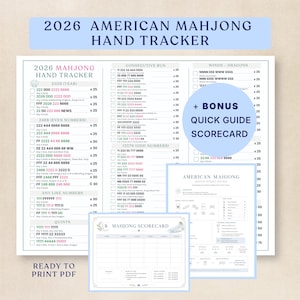 2026 American Mahjong Hand Tracker,  Mahjong Card, Rules, Score Sheet, Beginners Guide, Mahjong Set, Mah Jongg Rule Book Strategy, Scorecard