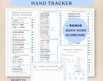 2026 American Mahjong Hand Tracker, Mahjong Card, Rules, Score Sheet, Beginners Guide, Mahjong Set, Mah Jongg Rule Book Strategy, Scorecard