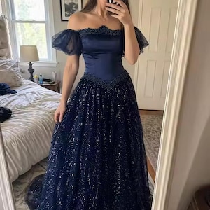 Green Satin off Shoulder Dress - Etsy
