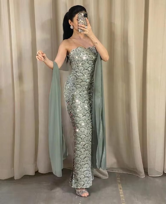 strapless mint green prom dress mint green prom dress Glitter Fitted Sleeveless Sequin Mint Green Prom Dress Party Dress Pgmdress-parroquiadesanalbertomagno.com