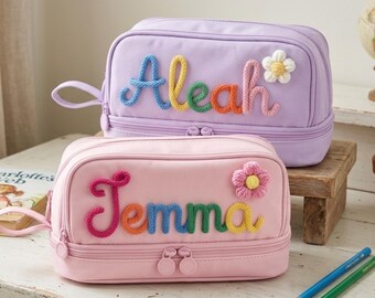 Trousse personnalisée avec nom, pochette de rentrée scolaire, grande trousse, cadeau de rentrée scolaire pour enfants