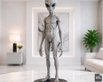 Archivo STL y 3MF de alienígena realista, personaje extraterrestre de ciencia ficción, archivo para impresión 3D, figura coleccionable, descarga digital.