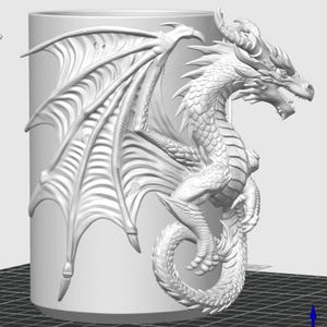 Ornate dragon can holder for 330ml and 12 oz cans featuring a detailed fantasy creature design, sculpted textures and raised three dimensional relief
