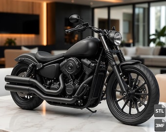 Bobber Motorcycle STL File for 3D Printing – Custom Cruiser Bike Model – Printable Resin Motorcycle