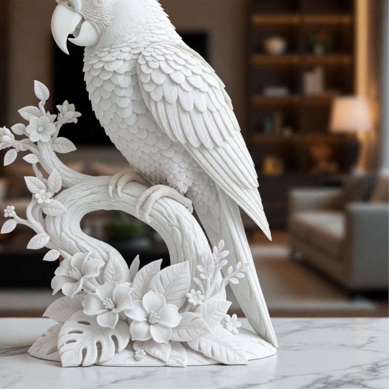 Realistic Parrot STL & 3MF File for 3D Printing – Tropical Bird Home ...