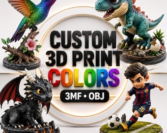 Archivos de impresión 3D personalizados a todo color / Modelos 3MF y OBJ personalizados / Diseños imprimibles multicolor (descarga digital)