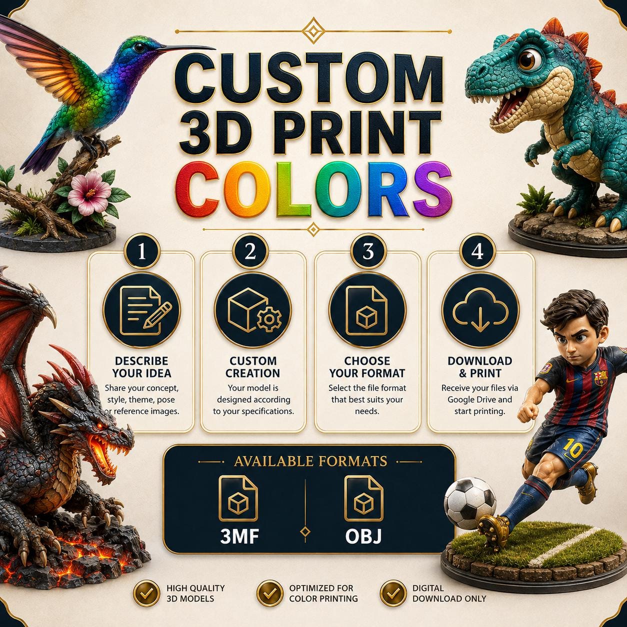 Custom Full Color 3D Print Files | Personalized 3MF & OBJ Models ...