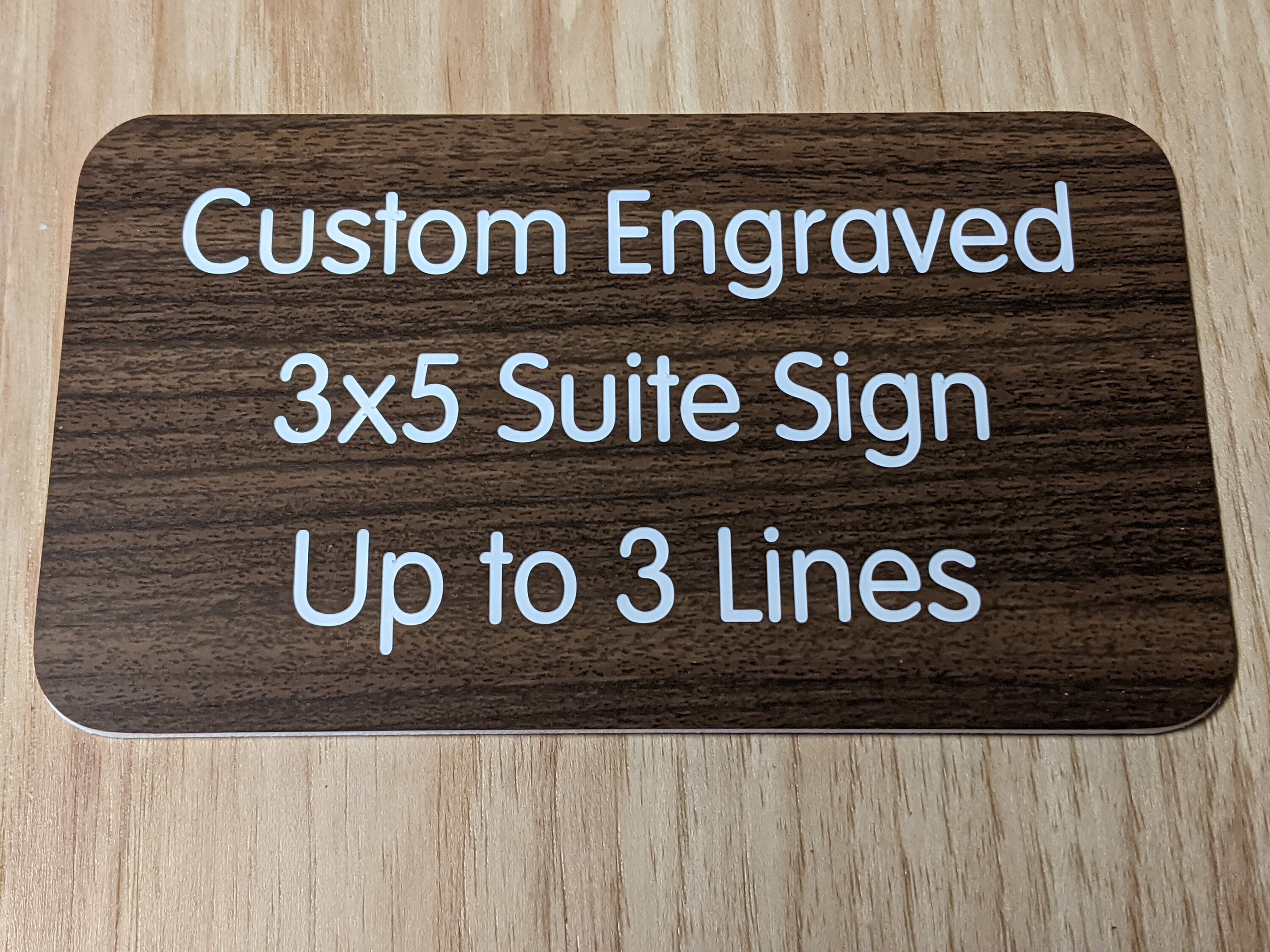 Custom Engraved 3x5 Woodgrain Finish Sign Name Plate Wall Door Plaque ...