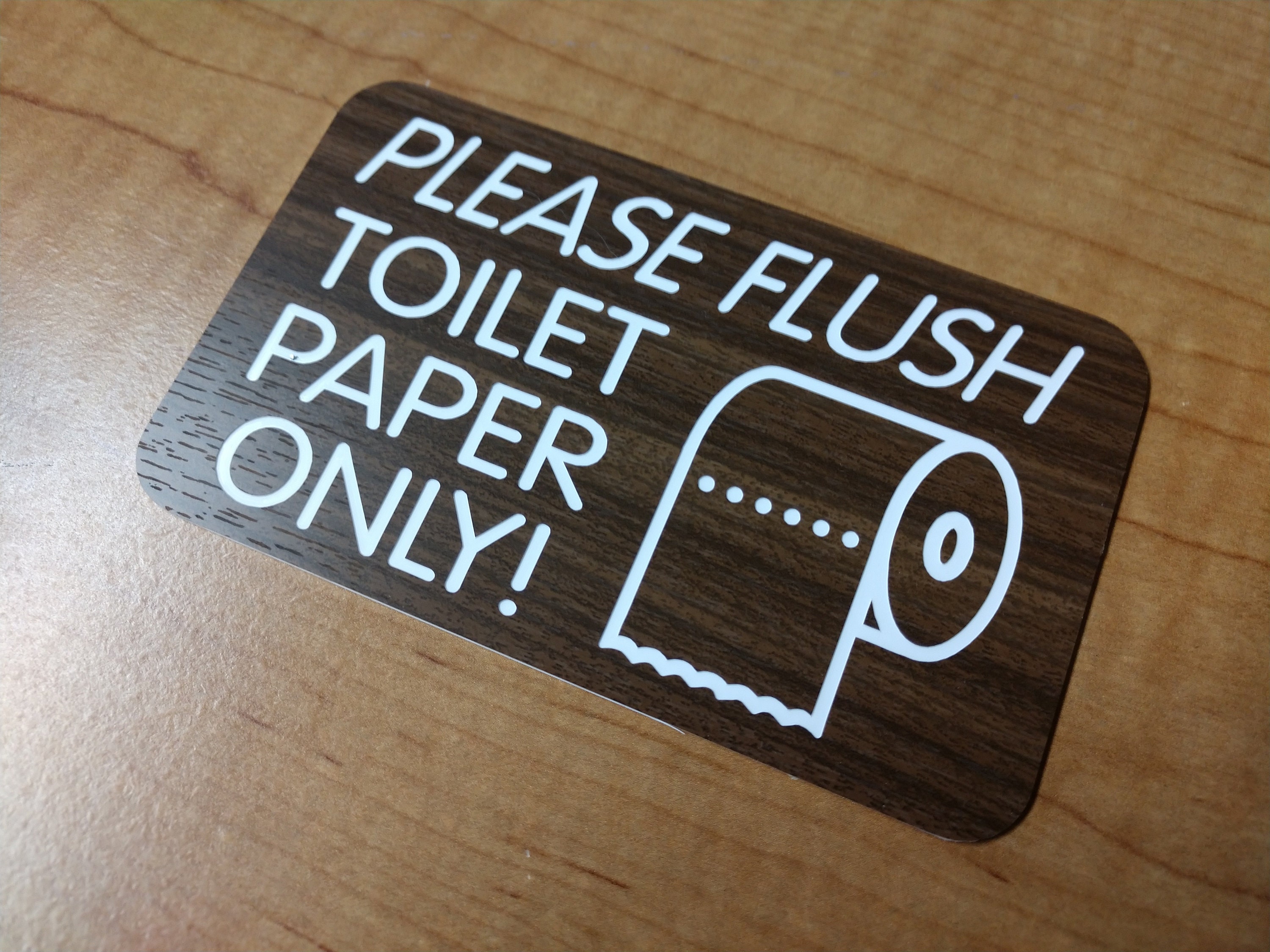 Please Flush TOILET PAPER ONLY Engraved 3x5 Restroom Sign Etsy