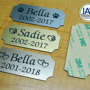Custom Engraved 1.25x3-inch Name Plate Loving Memory of Plaque for Cats Dogs Pets Urn Ash Box Personalized Engraving Cat Dog Tag Keepsake image 3