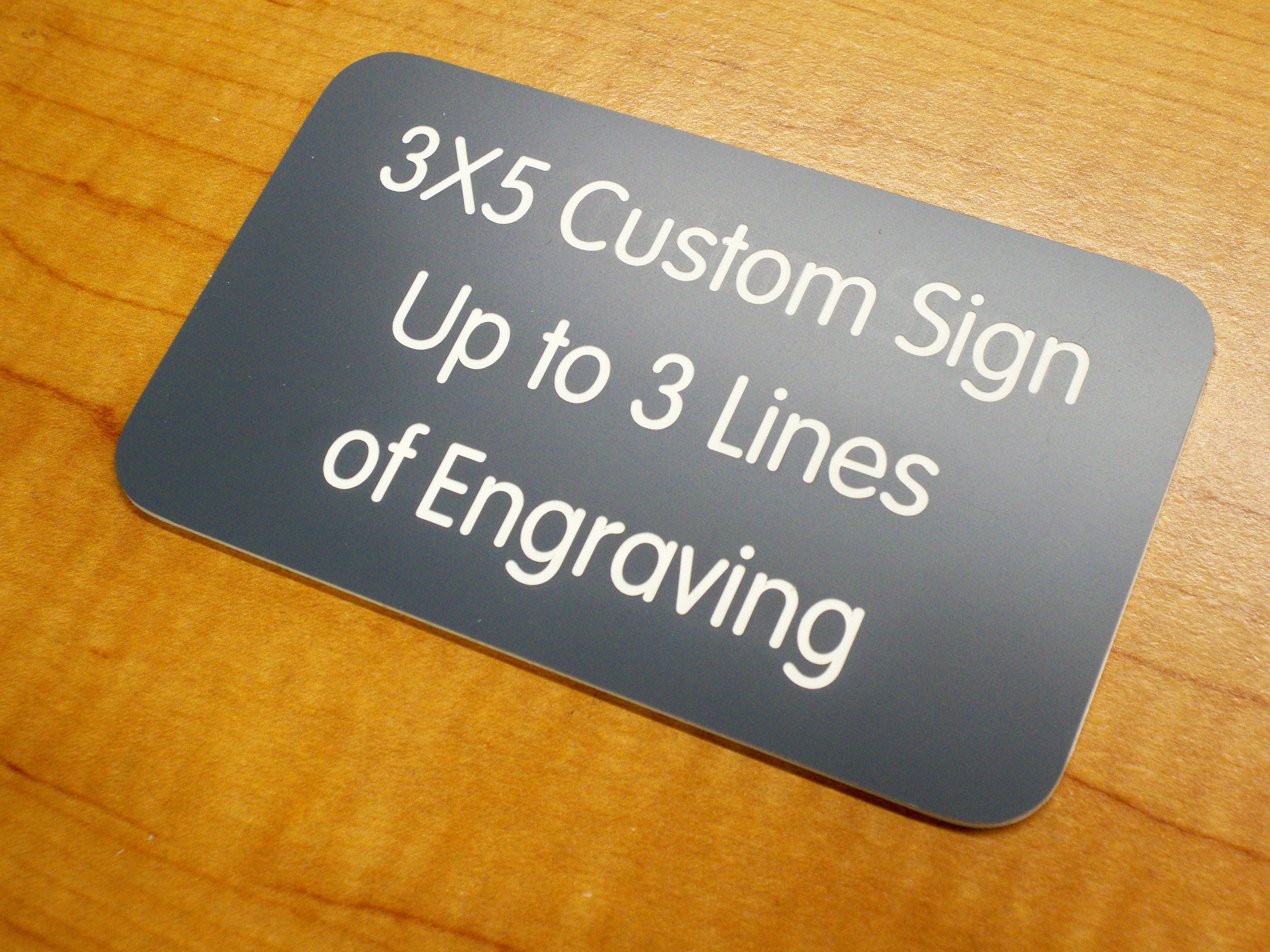 Custom Engraved 3x5 Gray Office Sign | Name Plate | Personalized Wall ...