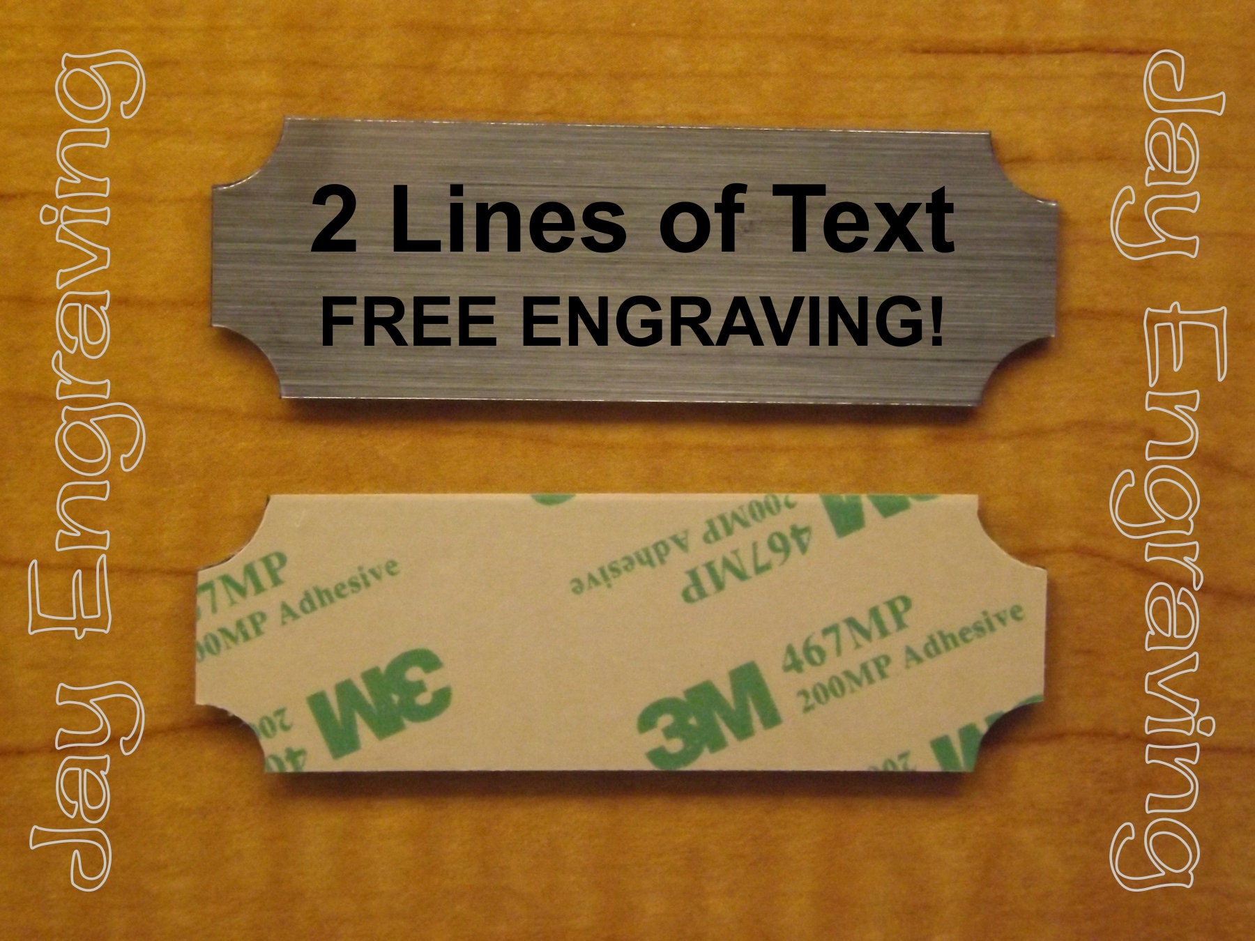 Custom Engraved 1x3 Silver Plate With Adhesive Backing Etsy UK