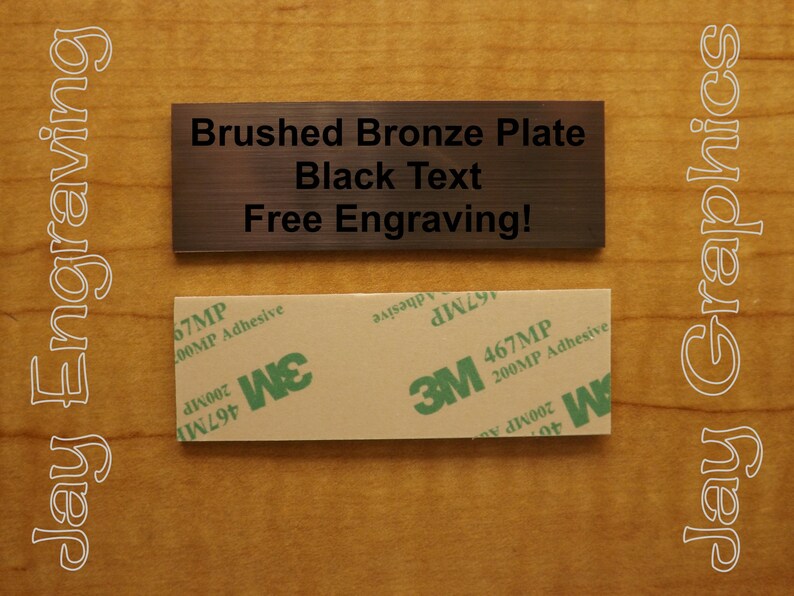 Custom Engraved 1x3 Bronze Plate w/ Adhesive Backing Etsy