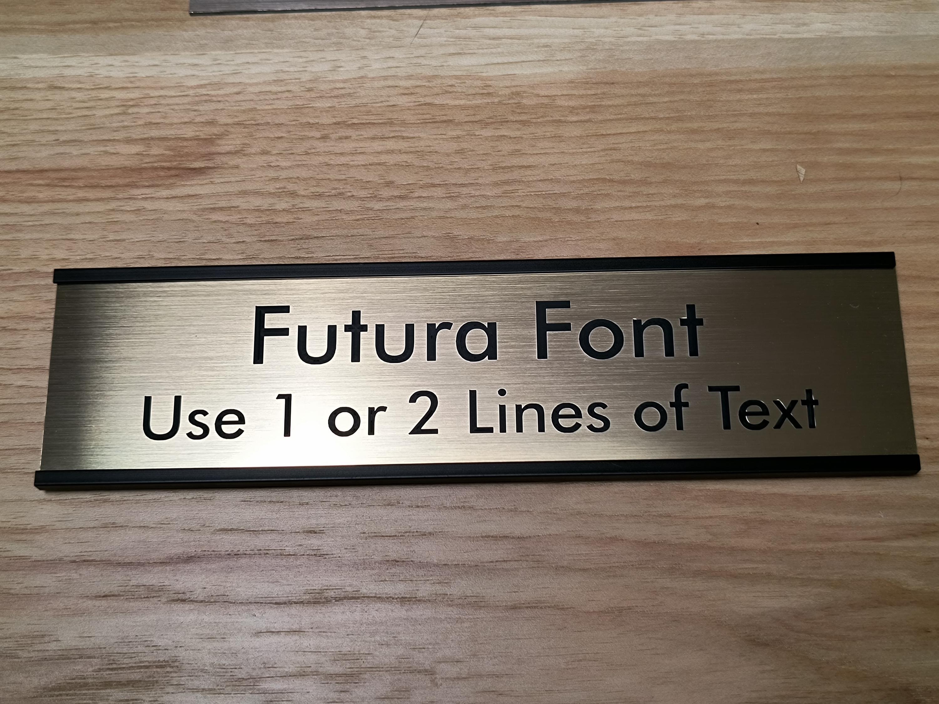 Custom Engraved 2x8 Name Plate With Black Wall Mounted Metal Holder ...