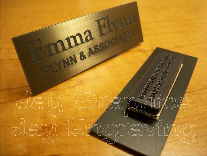 Custom Engraved 1x3 Employee ID Name Tag / Badge With Pin or Etsy