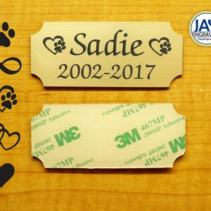 Custom Engraved 1.25x3-inch Name Plate Loving Memory of Plaque for Cats Dogs Pets Urn Ash Box Personalized Engraving Cat Dog Tag Keepsake Gold