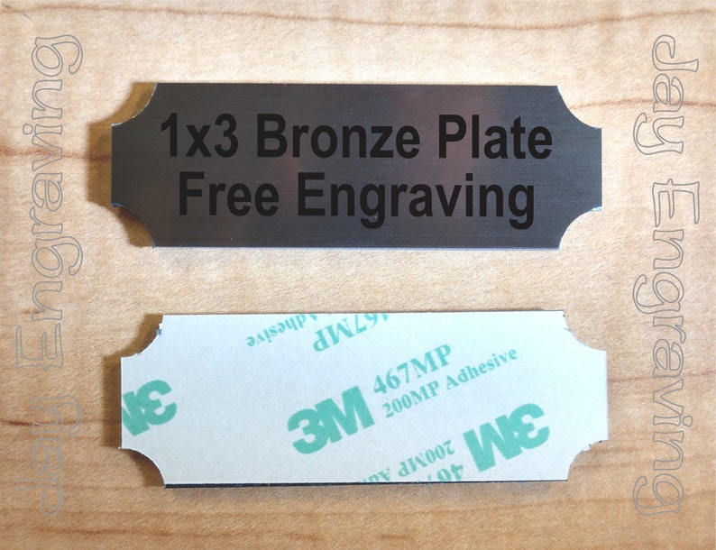 Custom Engraved 1x3 Bronze Plate with 3M Adhesive Backing Etsy