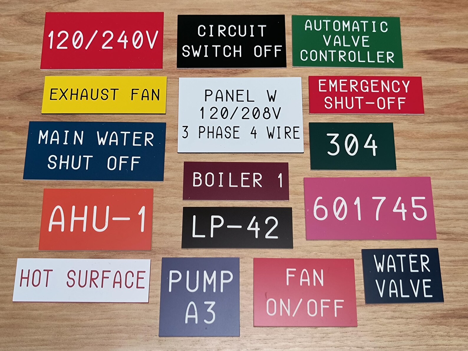 Custom Engraved Nameplate Plaque With Adhesive / Industrial Machinery ...