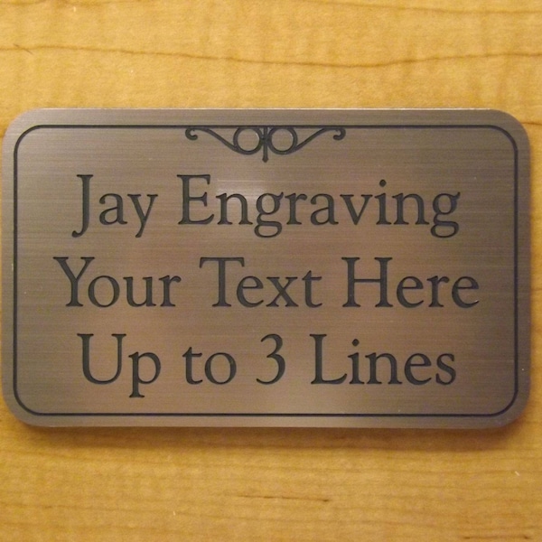 Custom Engraved 3x5 Business Home Office Suite Sign | Brushed Copper (Plastic) Name Plate | Door Plaque | Adhesive Backed | Unit Placard ADA